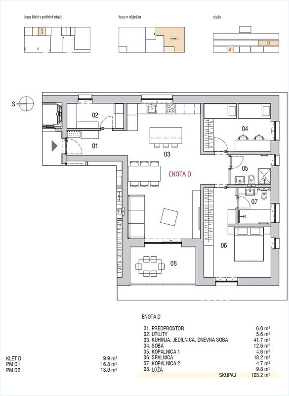 Three-bedroom apartment in Vila Block Slape 2 – 4