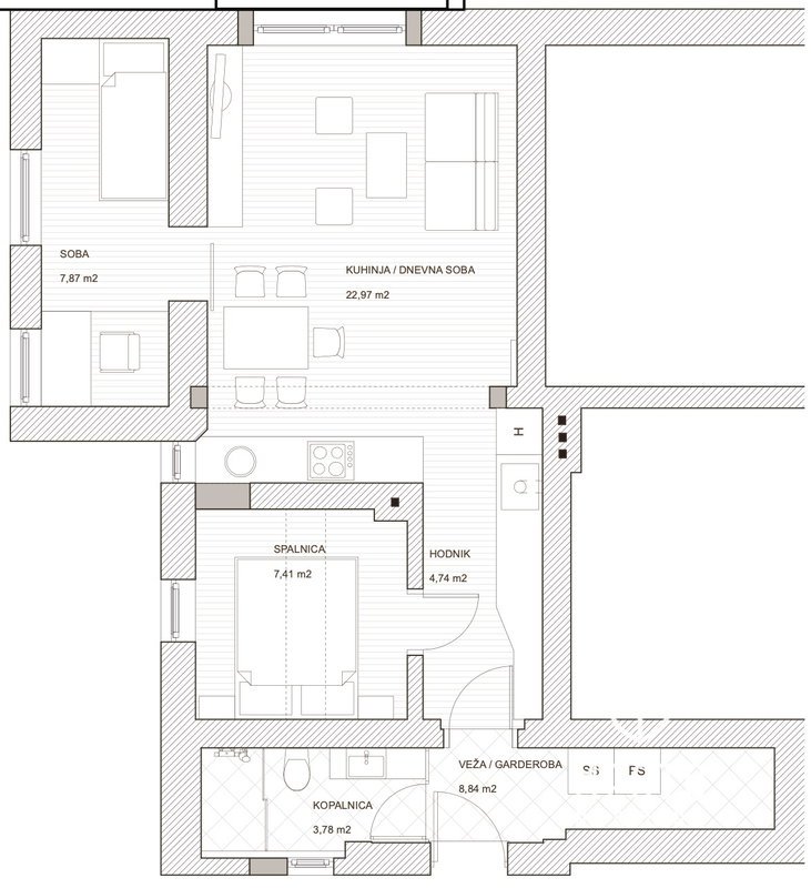 Two-bedroom atrium apartment in Rožni Dolini – 10