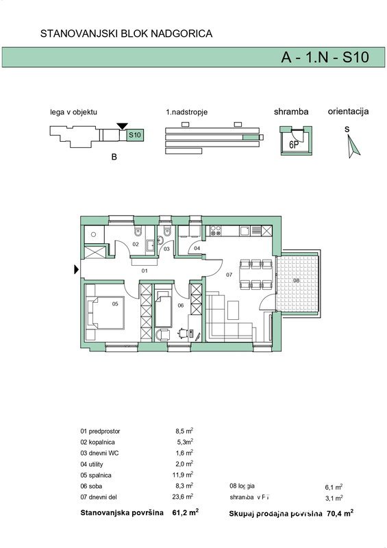 Three-bedroom apartment in Nadgorica – 13